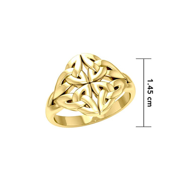 Celtic Knotwork 14K Solid Gold Ring GRI2356 - Jewelry